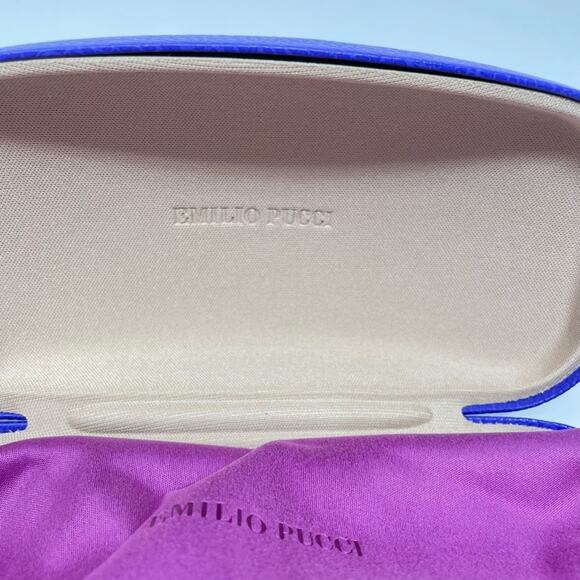 EMILIO PUCCI 55MM Round Sunglasses Shiny Black Bordeaux print retro Cobain 60s - Picture 14 of 16